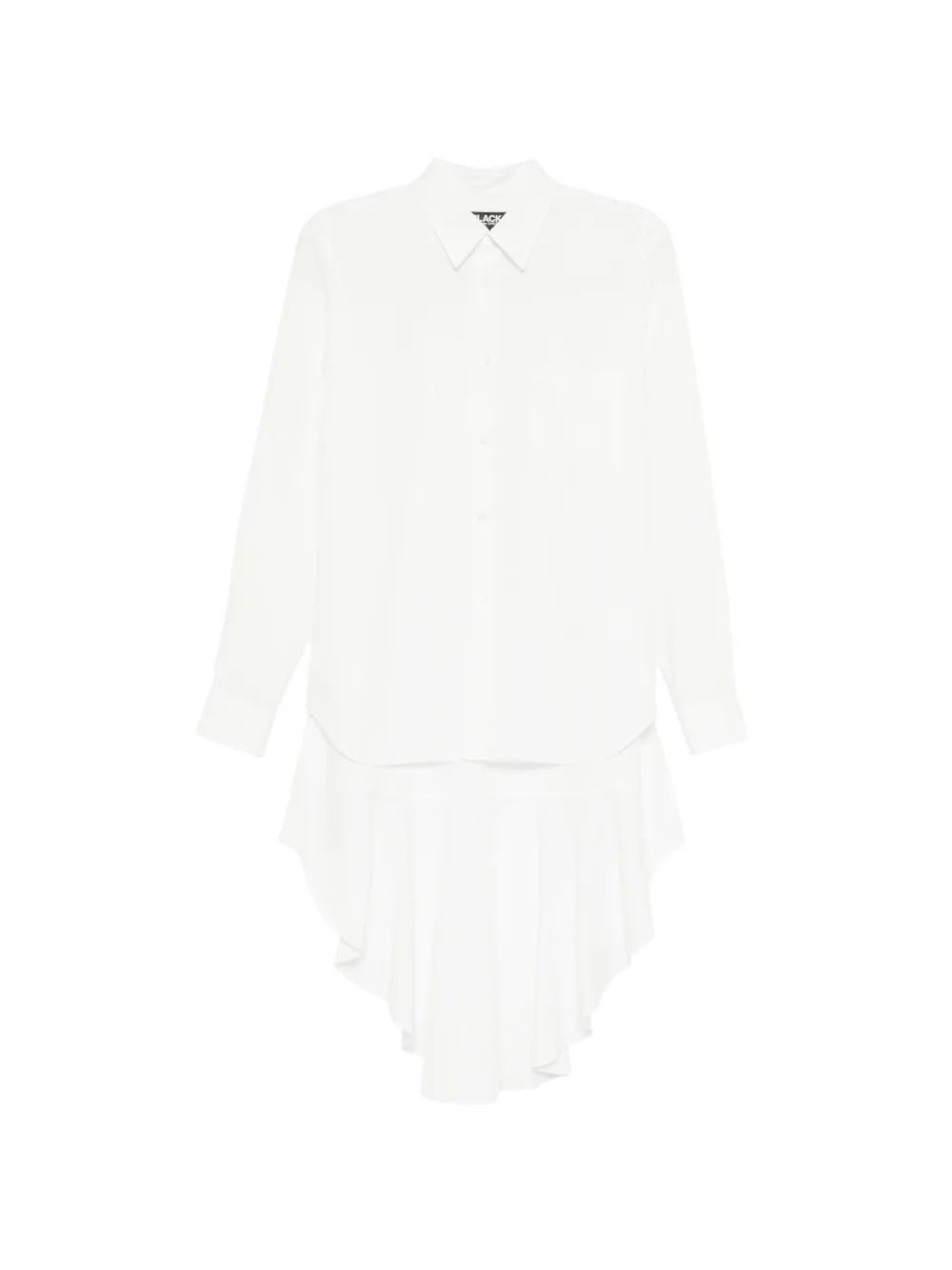 Black Comme Des Garçons frilled-hem shirt Wit