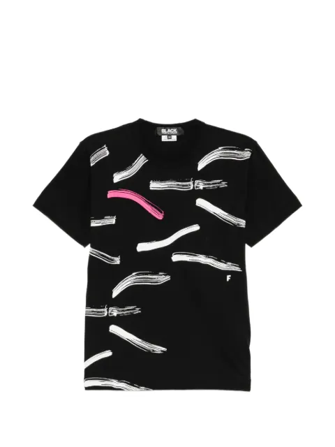 Black Comme Des Garçons paint-printed T-shirt