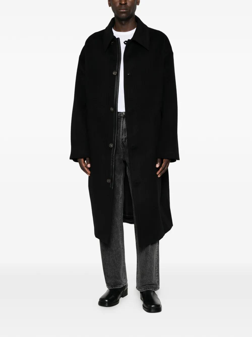 ENTIRE STUDIOS single-breasted wool coat - Nero