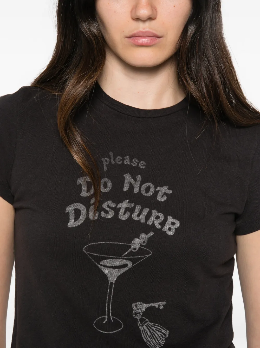 RE DONE 50's boxy T-shirt met grafische print Zwart