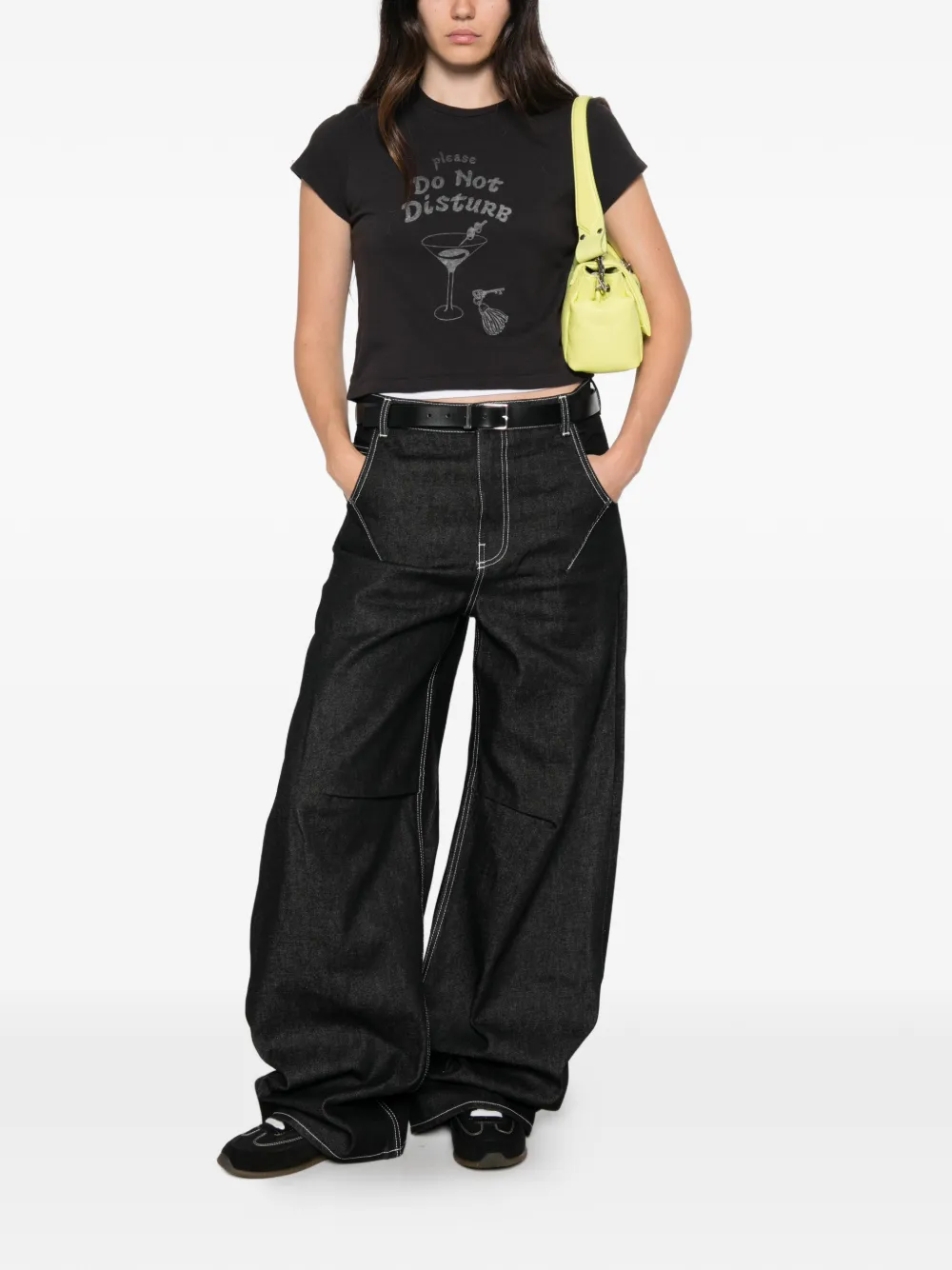 RE DONE 50's boxy T-shirt met grafische print Zwart