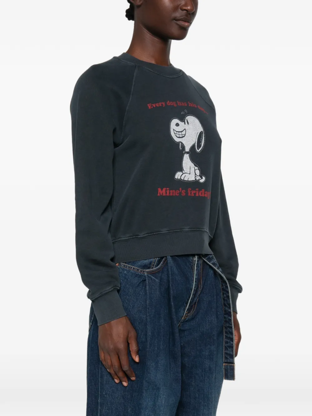 RE/DONE graphic-print raglan-sleeve sweatshirt - Grigio