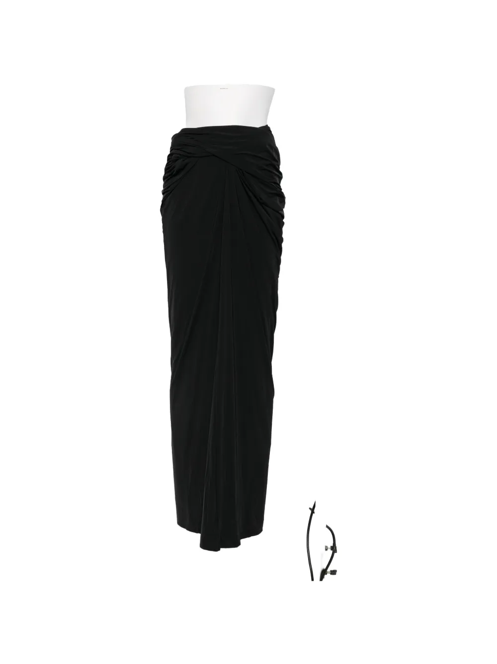 Entire Studios Interlock Ruched Draped Maxi Skirt In Black