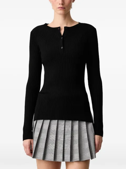 WRSTBHVR Nora ribbed Henley-neck long-sleeve top