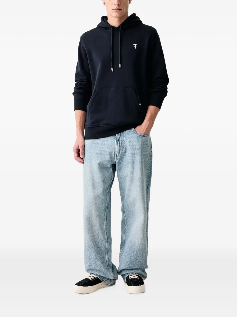 Trussardi Hoodie met geborduurd logo Blauw
