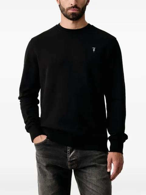 Trussardi logo-embroidered crew-neck sweater