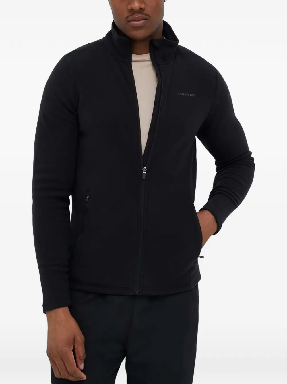 Viking Tesero logo-print zip-up sweater - Nero