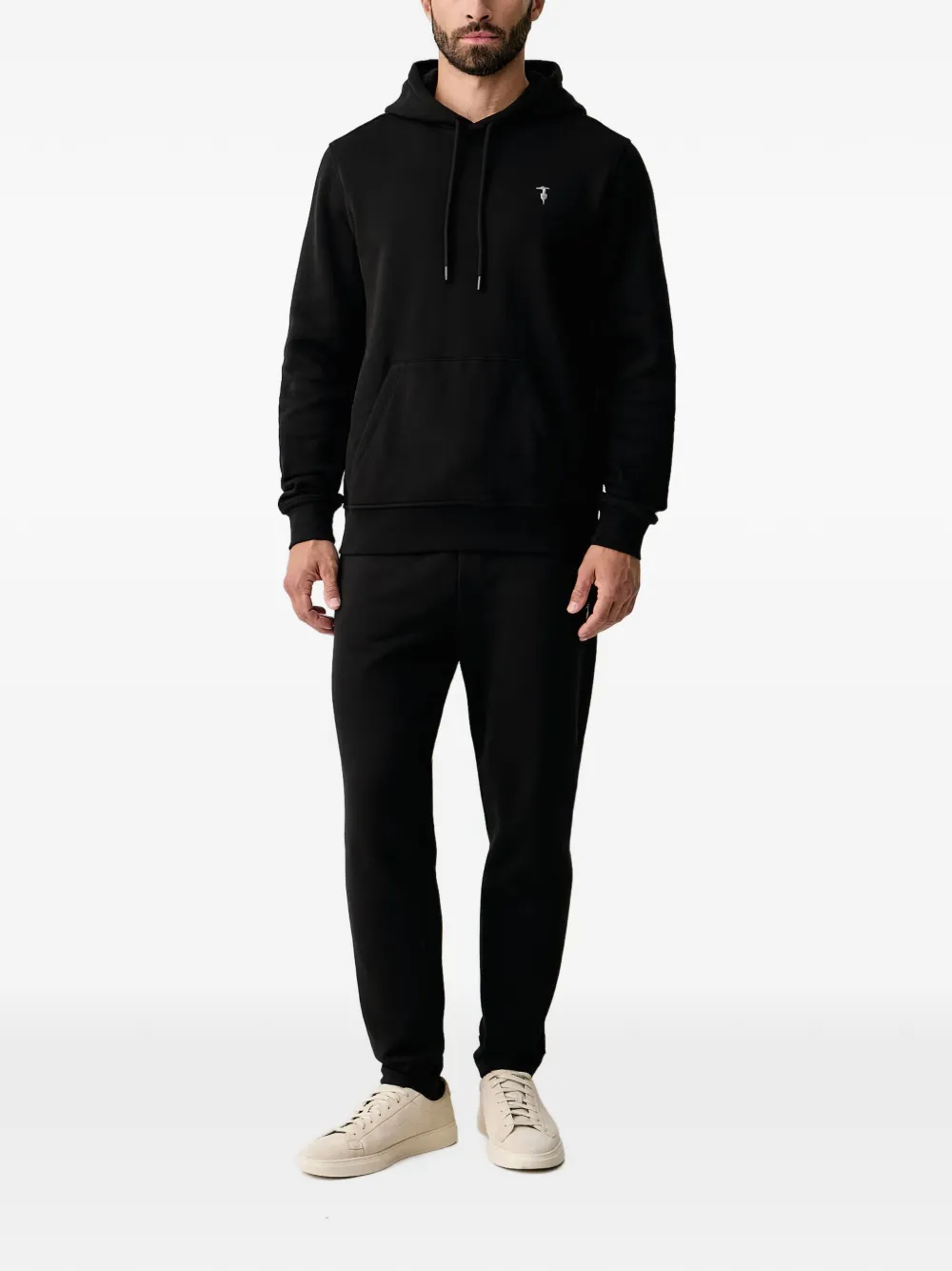 Trussardi Hoodie met geborduurd logo Zwart