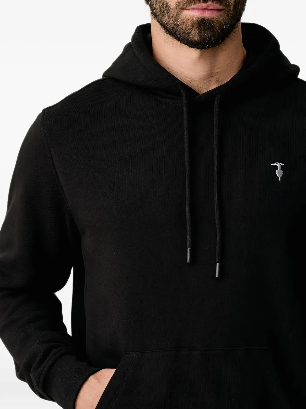 Trussardi Hoodie met geborduurd logo Zwart