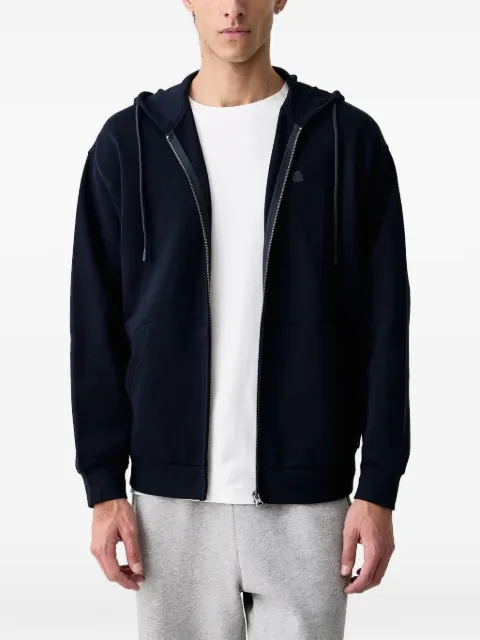 Benetton logo-embroidered zip-up hoodie
