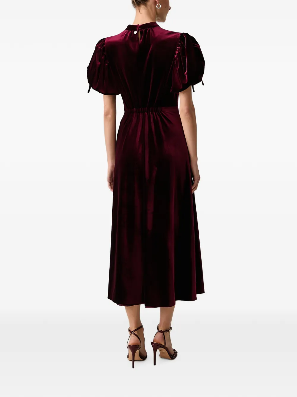 Silvian Heach Midi-jurk met pofmouwen Rood