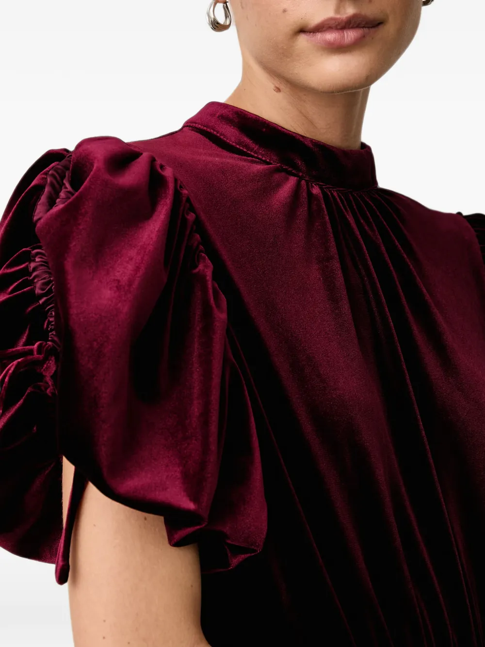 Silvian Heach Midi-jurk met pofmouwen Rood