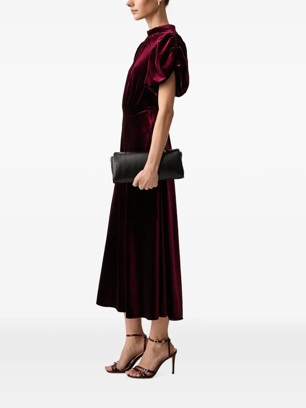 Silvian Heach Midi-jurk met pofmouwen Rood