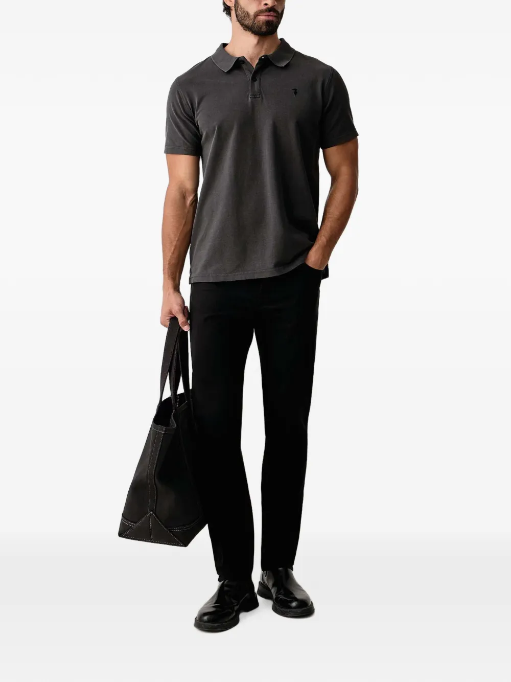 Trussardi Piqué poloshirt met geborduurd logo Grijs