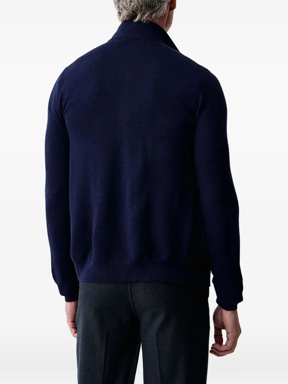 Trussardi Gebreid vest met textuur en rits Blauw