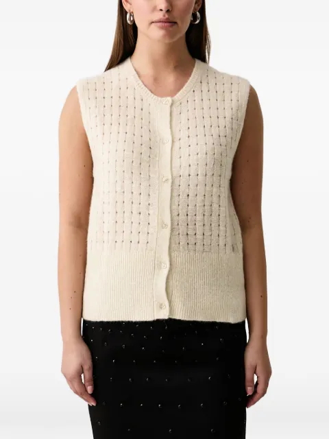 Trussardi basket-weave button-up vest