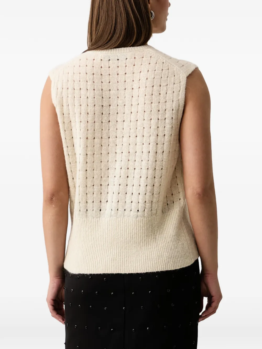 Trussardi Geweven top met knopen Wit
