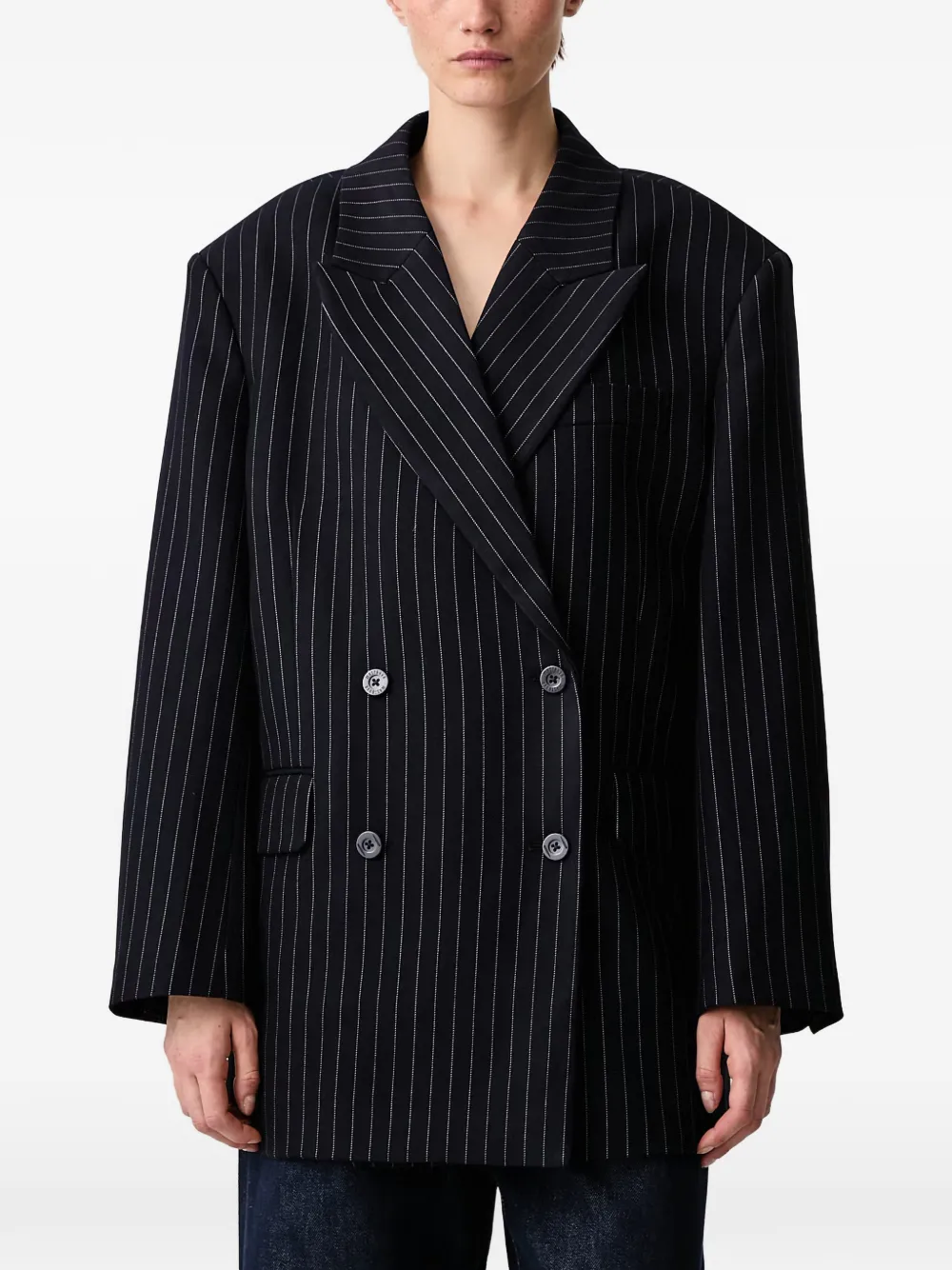 Wrstbhvr Amal Pinstripe-pattern Double-breasted Blazer In Red
