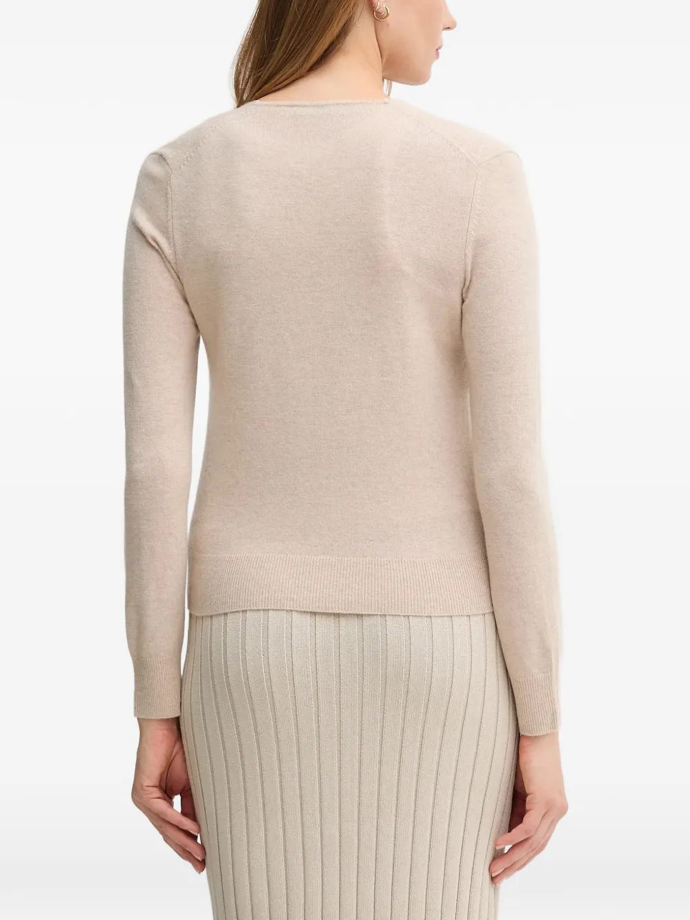Benetton Trui met V-hals Beige