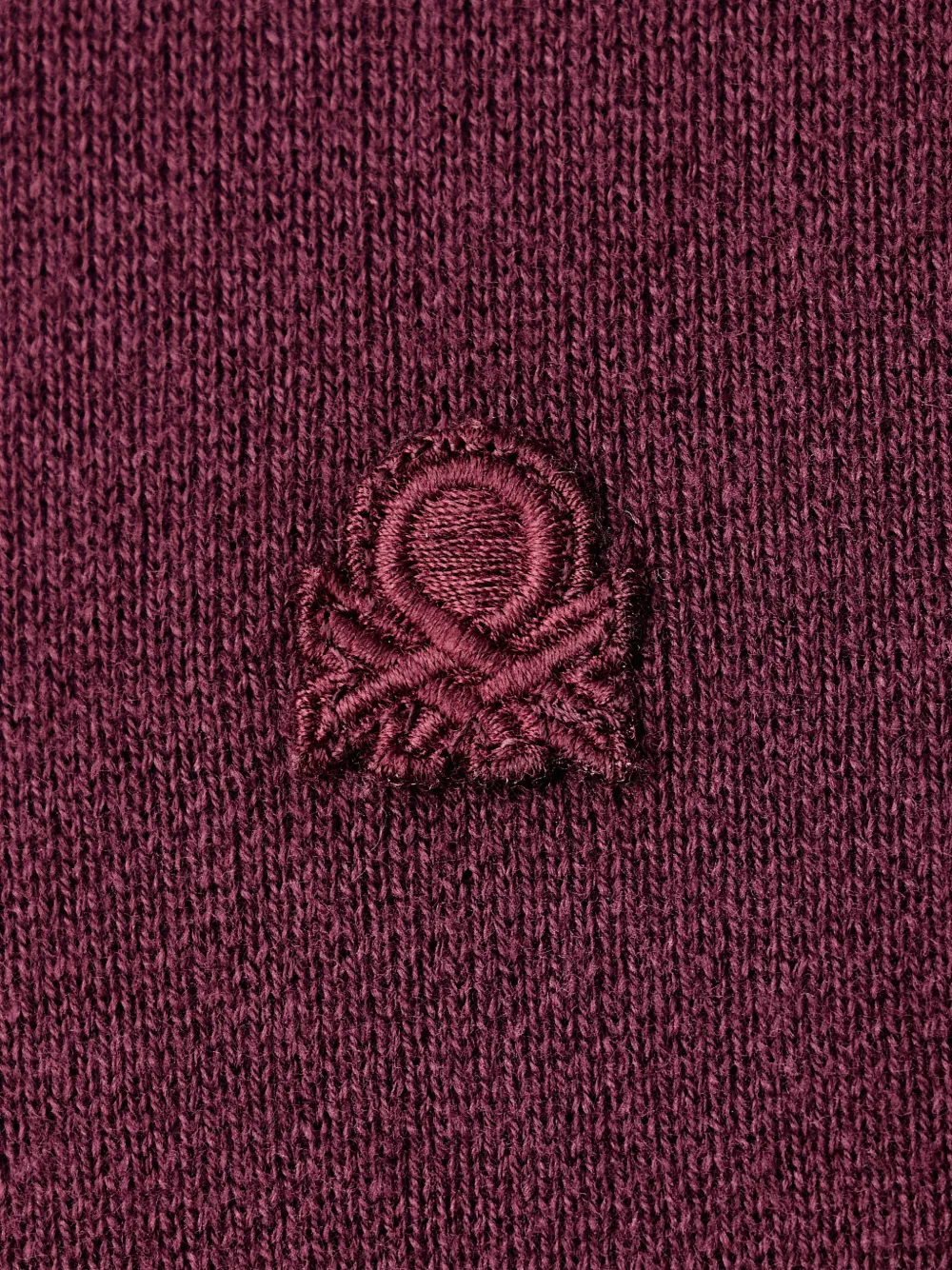 Benetton logo-embroidered crew-neck sweater Rood