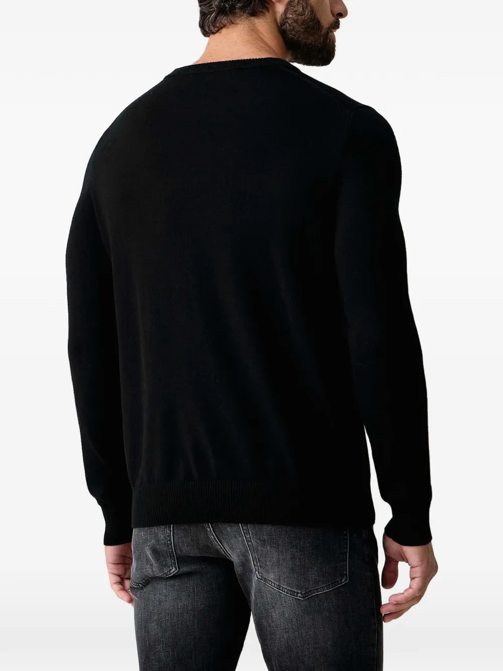 Trussardi Trui met geborduurd logo en ronde hals Zwart