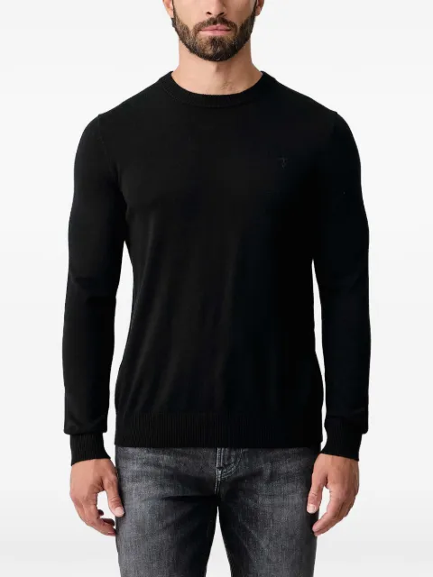Trussardi logo-embroidered crew-neck sweater