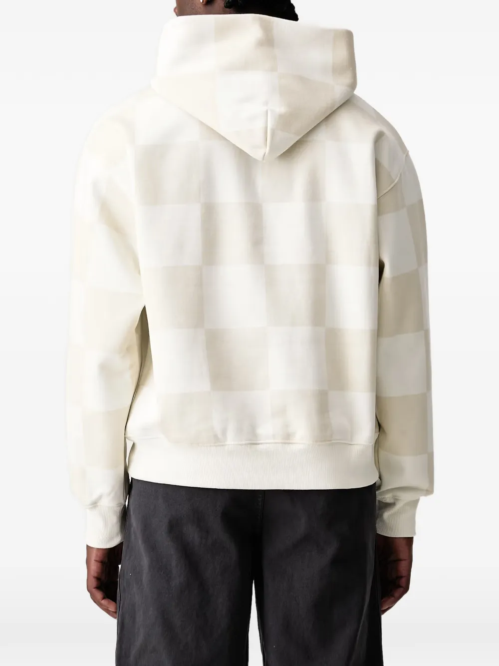 Vans checkerboard-print embroidered-logo hoodie Wit