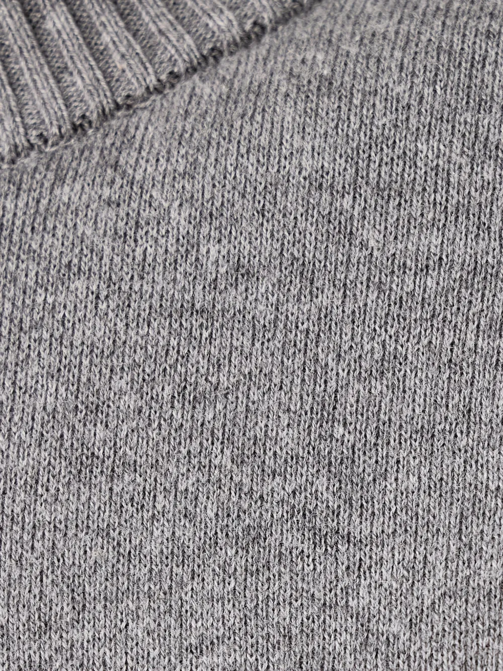 Benetton logo-patch ribbed-trim sweater Grijs