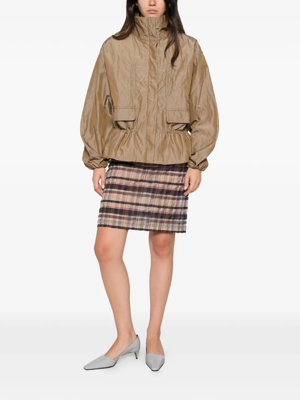 Paloma Wool Lorde jack met hoge hals en ruches Groen