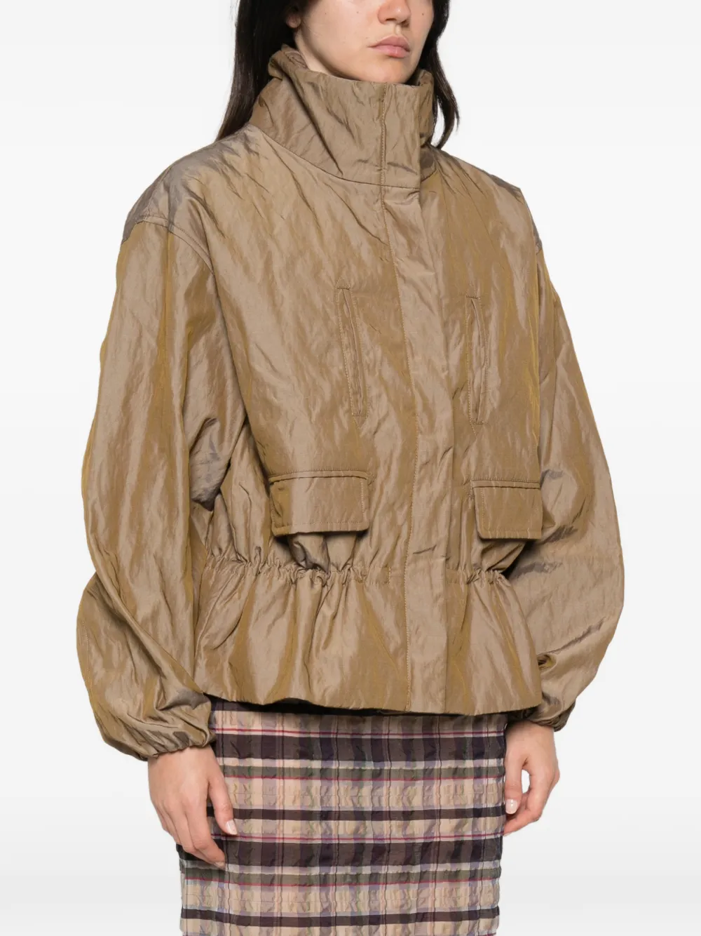 Paloma Wool Lorde jack met hoge hals en ruches Groen