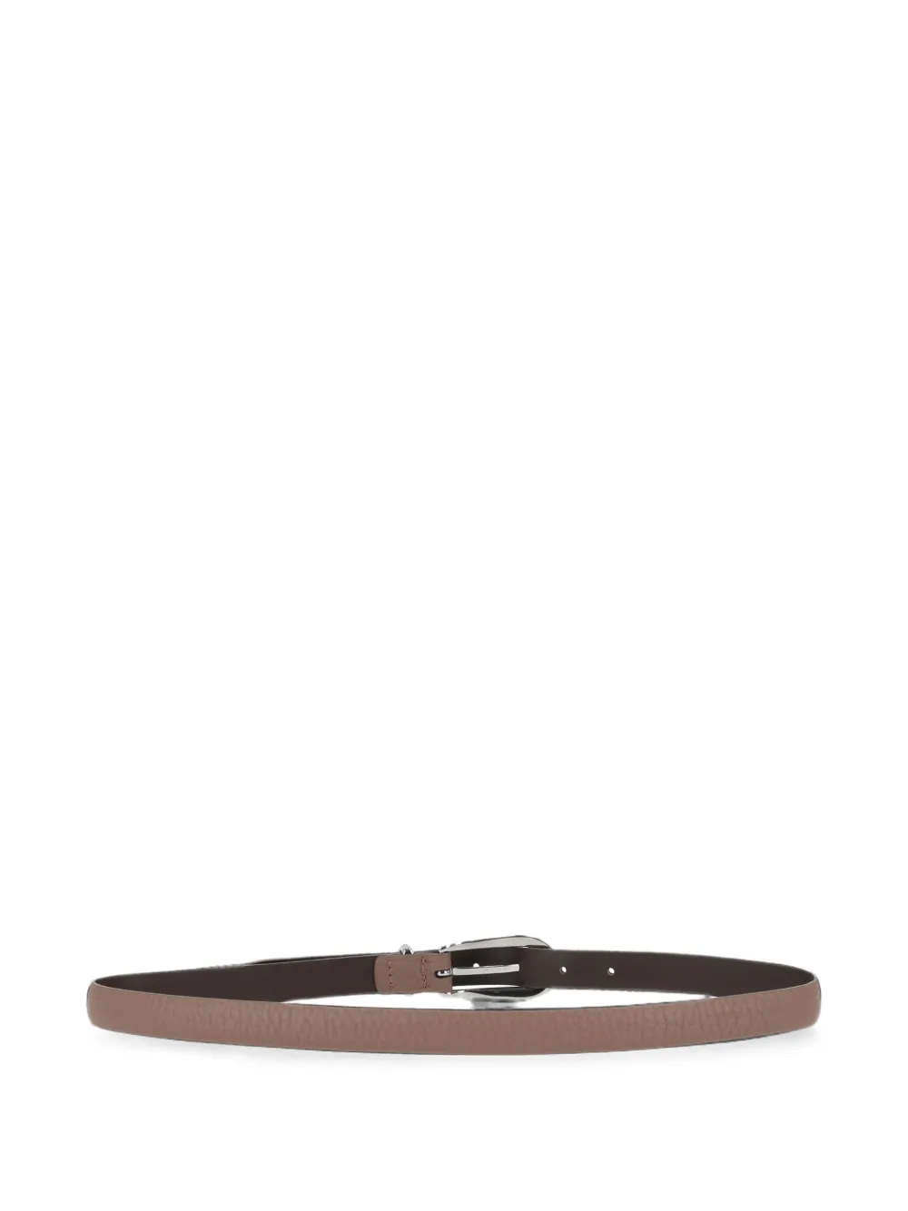 Orciani Soft leren riem met textuur Beige