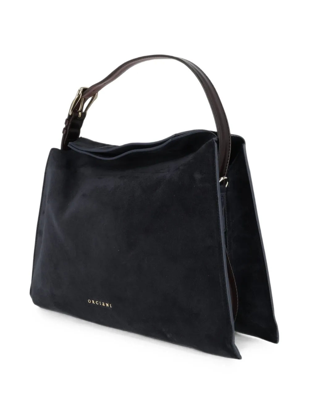 Orciani Trinity Peach Oro suède midi-shopper Blauw