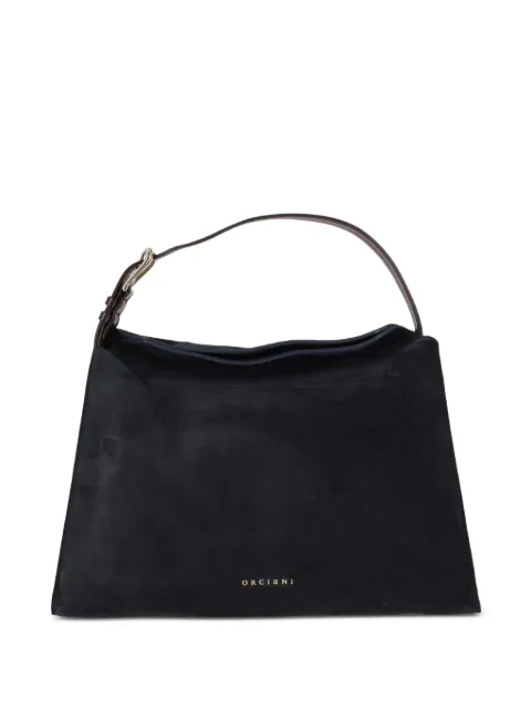 Orciani Midi Trinity Peach Oro suede tote bag