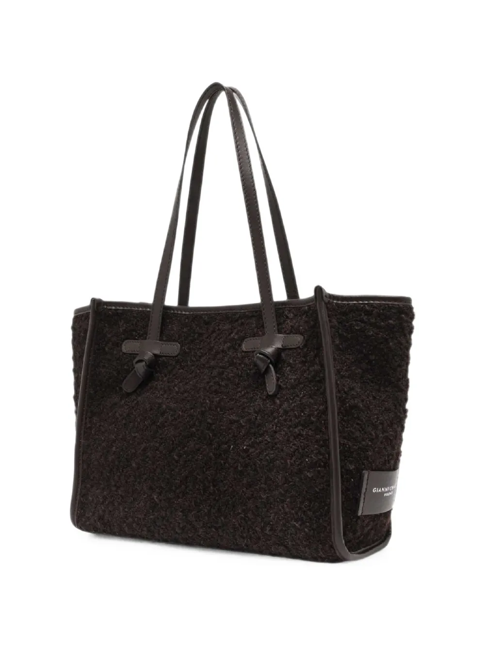 GIANNI CHIARINI Medium Marcella shopper met leren afwerking Bruin