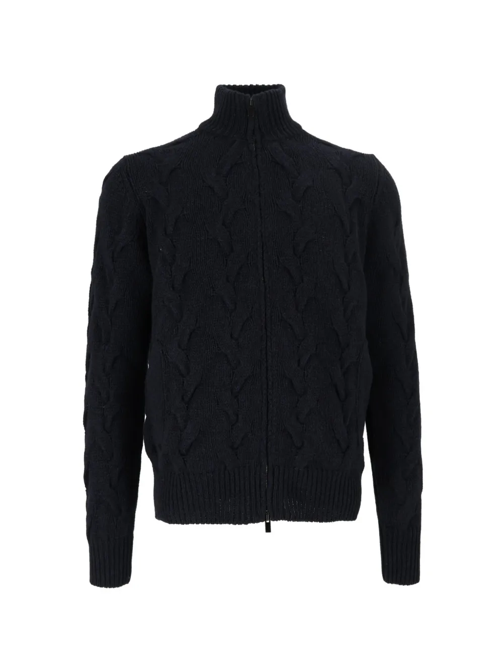 Filippo De Laurentiis cable-knit zip-up cardigan Blauw
