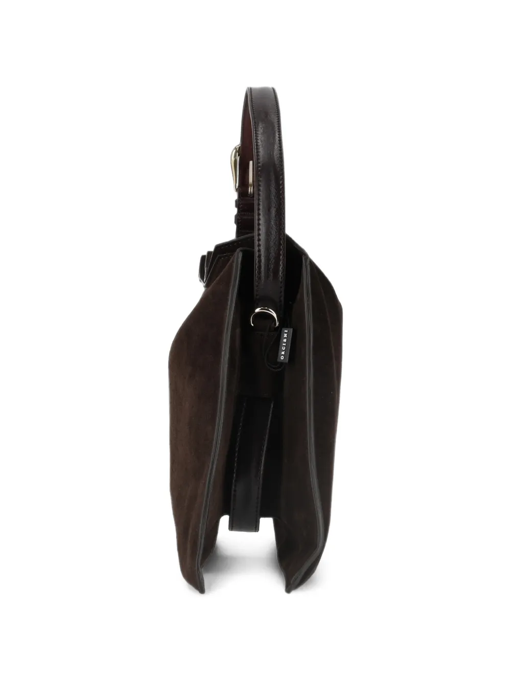 Orciani Trinity leather tote bag Bruin