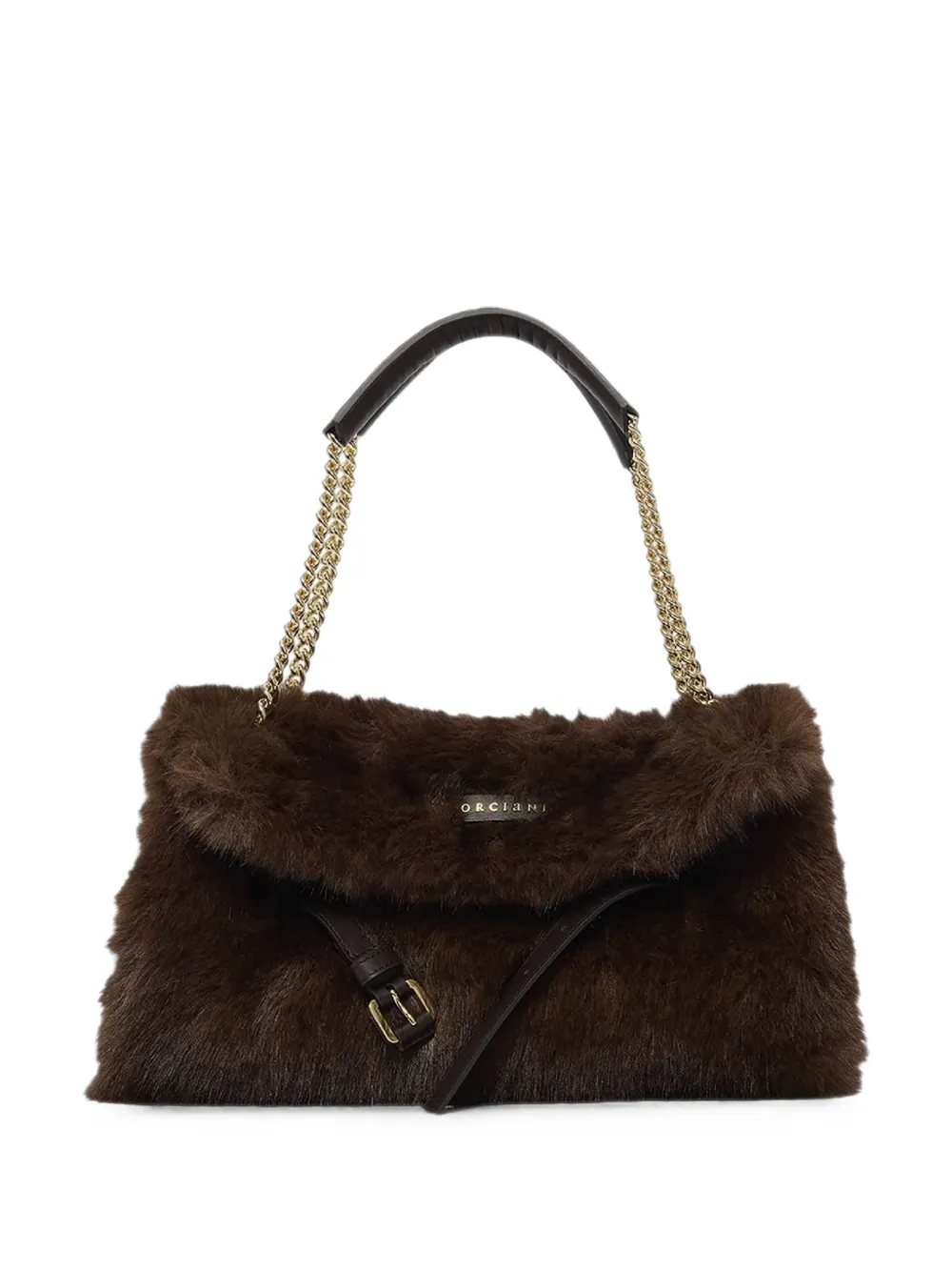 Orciani Venus Faux-fur Tote Bag In Brown
