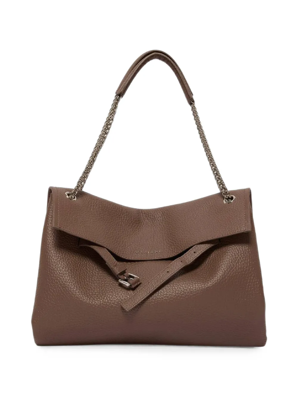 Orciani midi Venus pebbled leather shoulder bag - Marrone