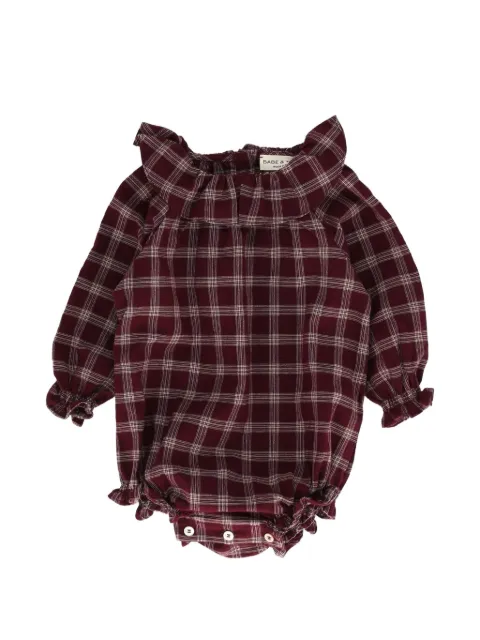 BABE & TESS Chloe check-print romper