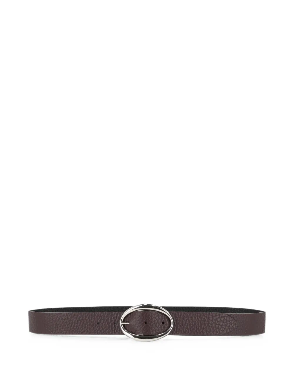 Orciani Leather Reversible Belt In Braun
