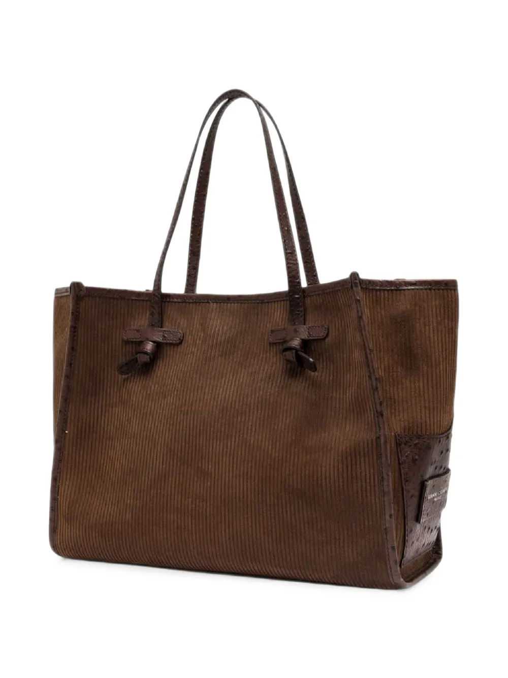 GIANNI CHIARINI Medium Marcella shopper met leren afwerking Bruin