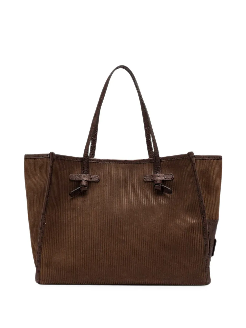 GIANNI CHIARINI medium Marcella leather-trim tote bag - Marrone