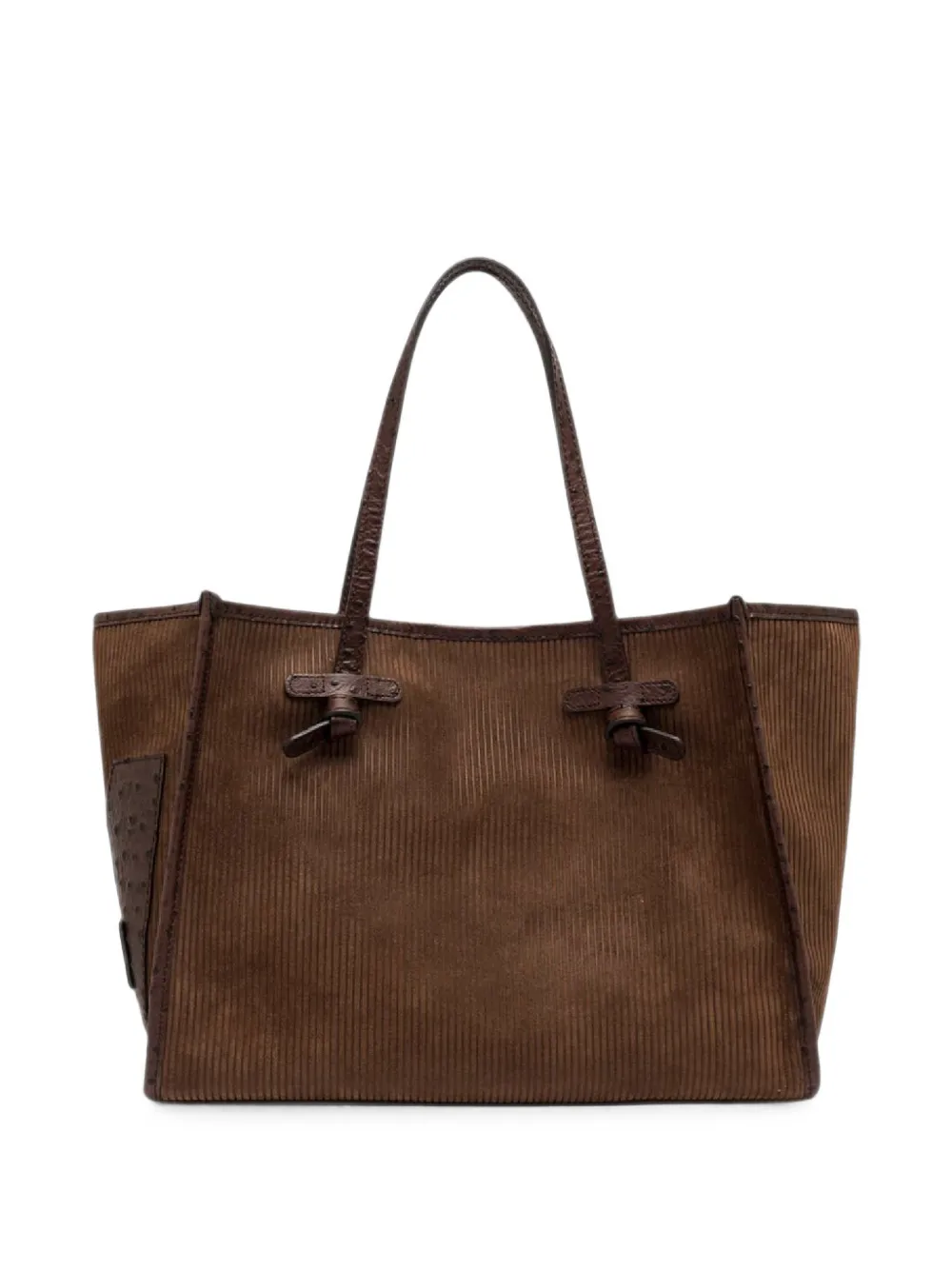 GIANNI CHIARINI Medium Marcella shopper met leren afwerking Bruin