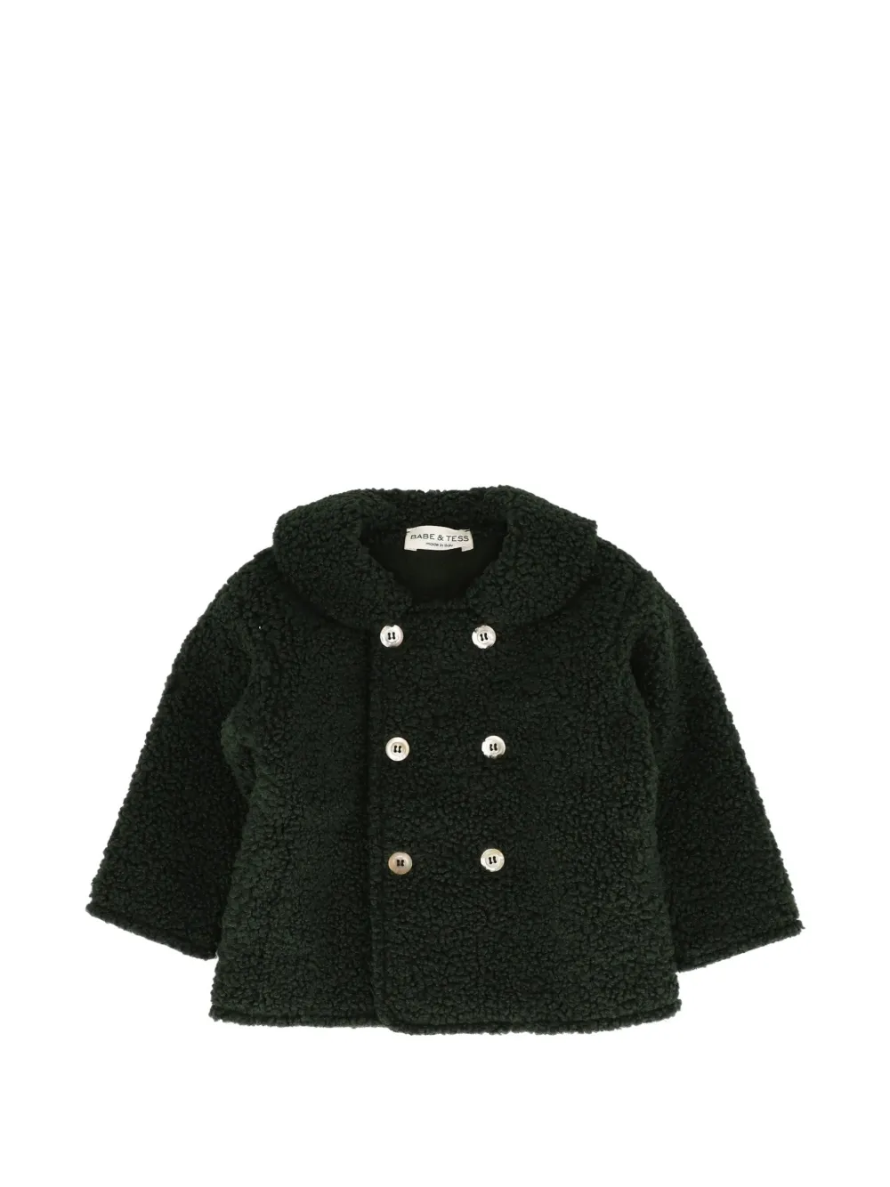 BABE & TESS Alvise double-breasted teddy jacket - Vert BABE & TESS Alvise double-breasted teddy jacket - Vert