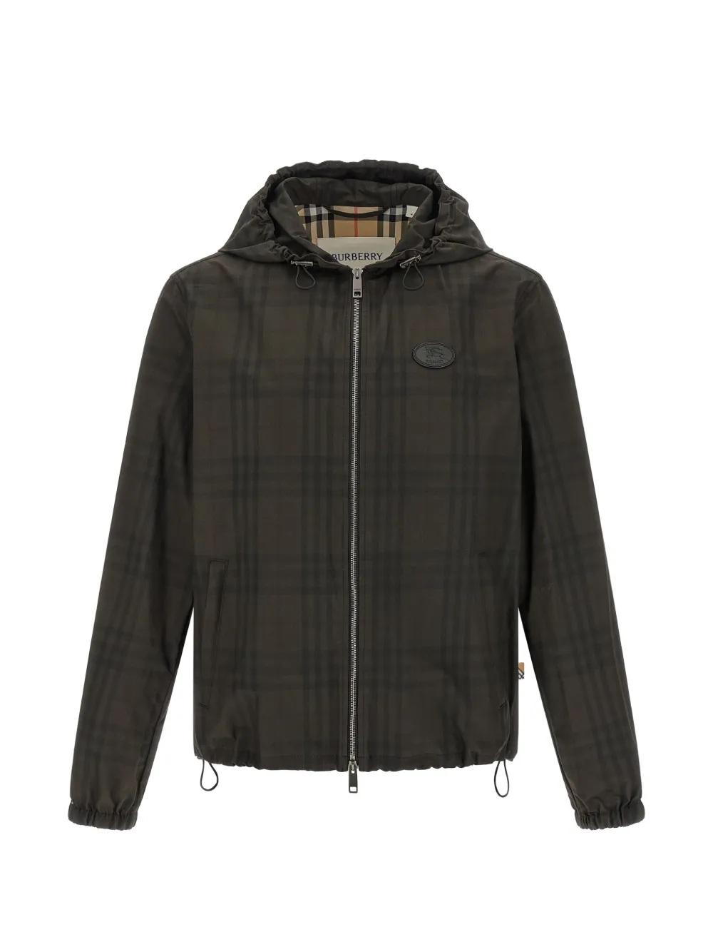 Burberry Check cotton Newport hooded jacket - Vert Burberry Check cotton Newport hooded jacket - Vert