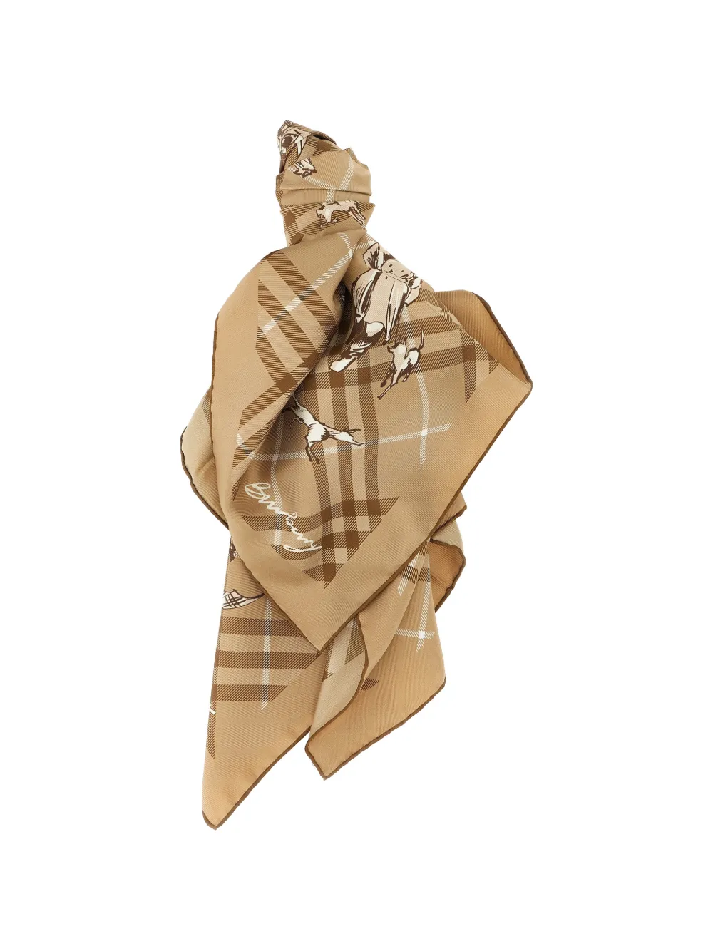 Burberry Check Mates silk scarf - Toni neutri