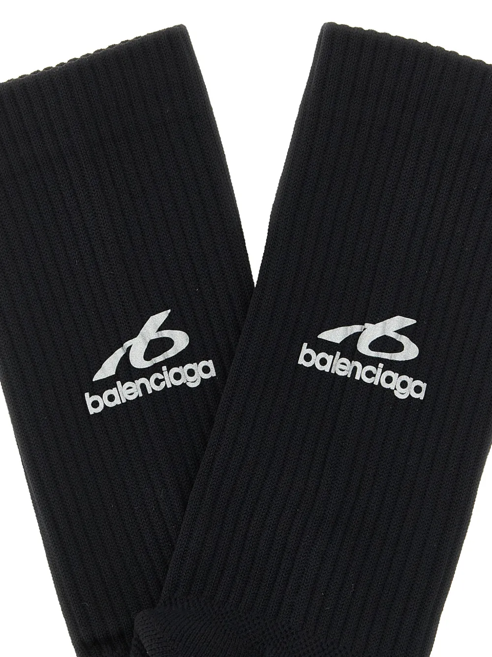 Balenciaga ribbed logo-print socks Zwart