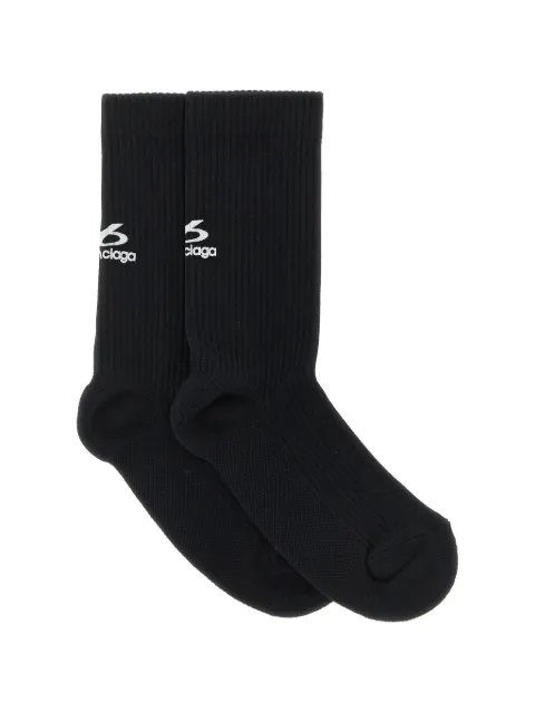 Balenciaga ribbed logo-print socks
