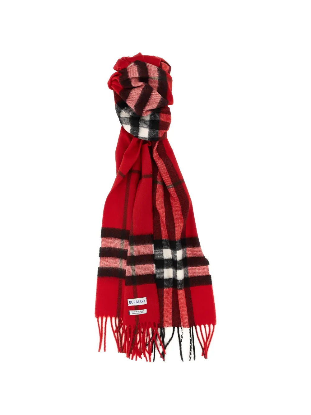 Burberry Check cashmere scarf - Rosso