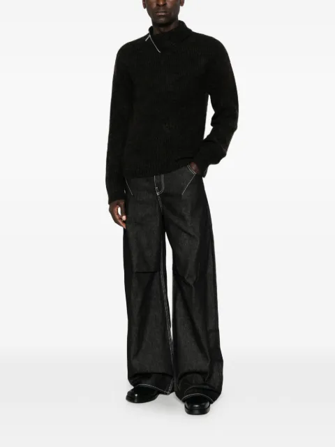 ENTIRE STUDIOS contrast-stitch wide-leg jeans
